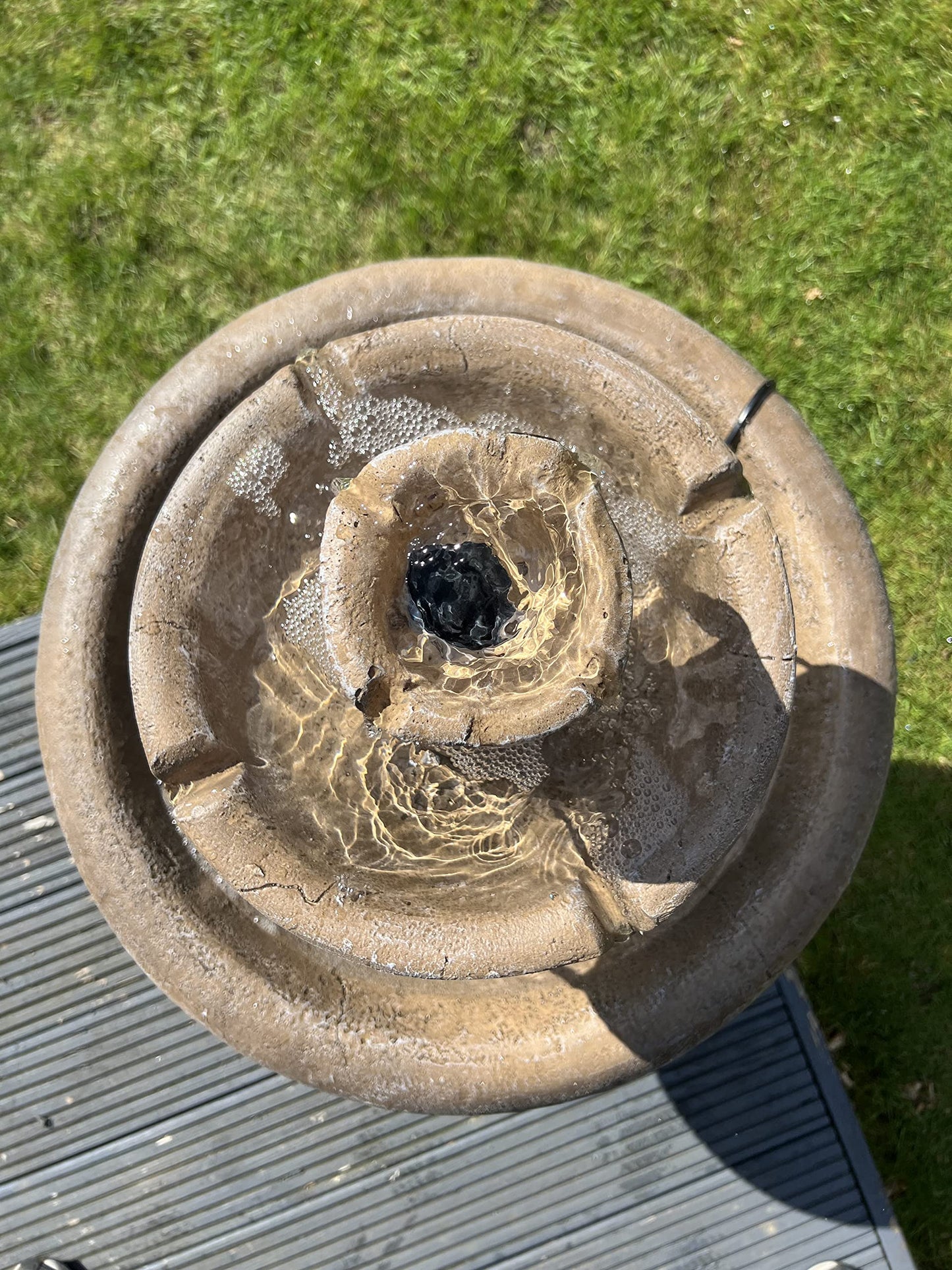 allpondsolutions Antique Stone Effect Classic Grey 3 Tier Fountain Water Feature