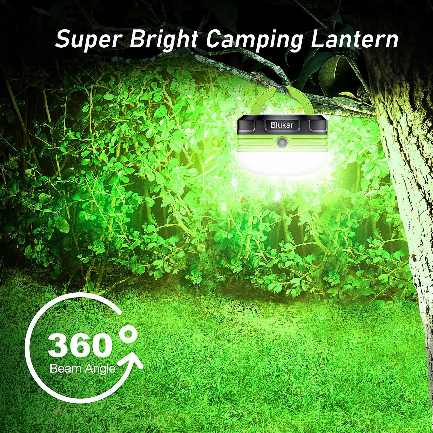 Blukar Camping Lantern, LED Outdoor Lights, Tent Lamp Battery Powered, Water Resistant 3 Modes Emergency Lamp for Outdoor Activities, Emergency, Fishing, Hiking etc. - 3 AA Batteries Included