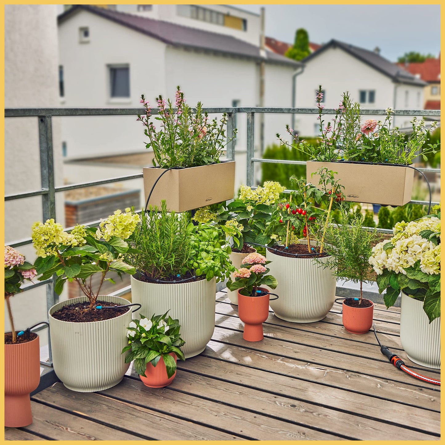 Gardena Micro-Drip-System Drip Irrigation Set Balcony (15 plants): Starter set, ready to use, water-saving irrigation system, simple & flexible connection technology (13401-20)