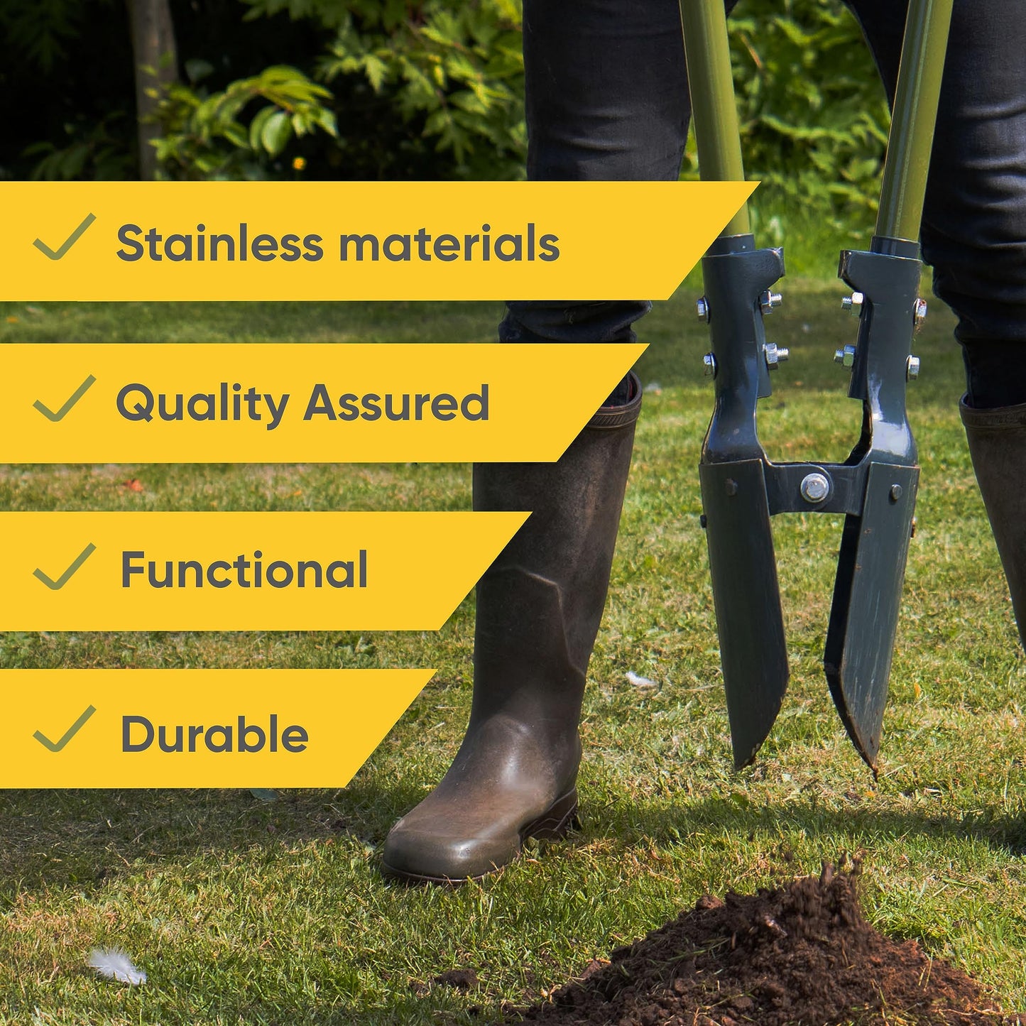 Postsaver Post Hole Digger | Heavy-Duty Fencing Spade for Professional or DIY Use | Fence Post Shovel Steel Handles | Digs Up to 6-Inch Holes | Fencing Spade (Post Hole Digger)