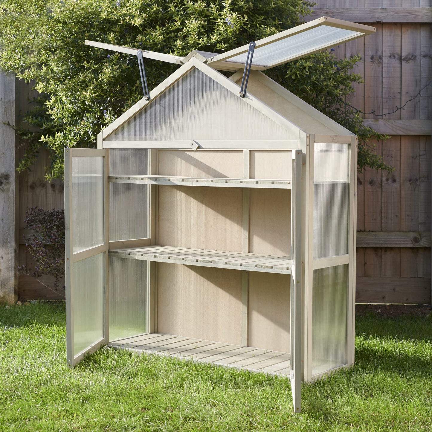 FeelGoodUK Large Cold Frame Greenhouse Flower Planter Green House Wooden Frame 120 (h) x 30 (d) x 100 (w)…
