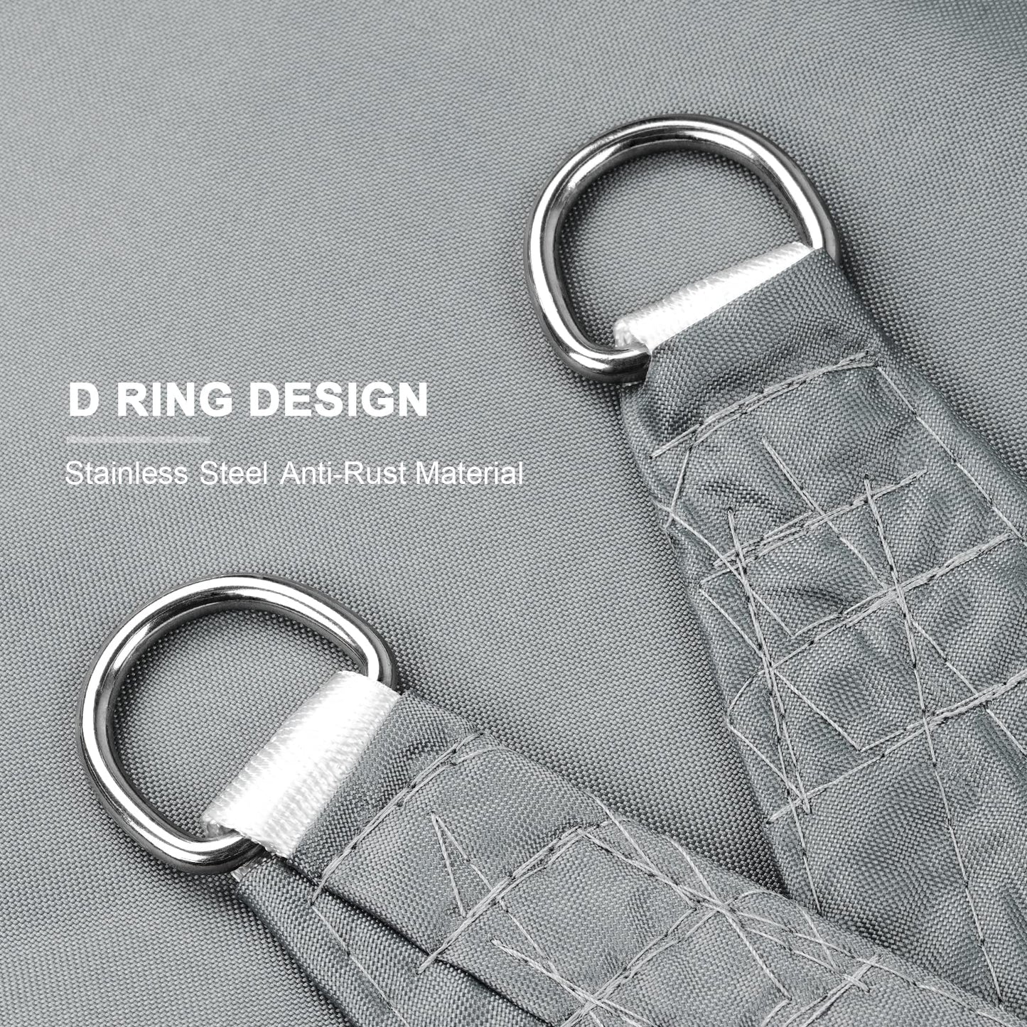 Mokani Sun Shade Sail, 3x3m Rectangle Sunscreen Awning Canopy, Waterproof Shade Sail, 95% UV Block with Free Rope, for Outdoors, Garden, Patio, Yard, Party(Grey)