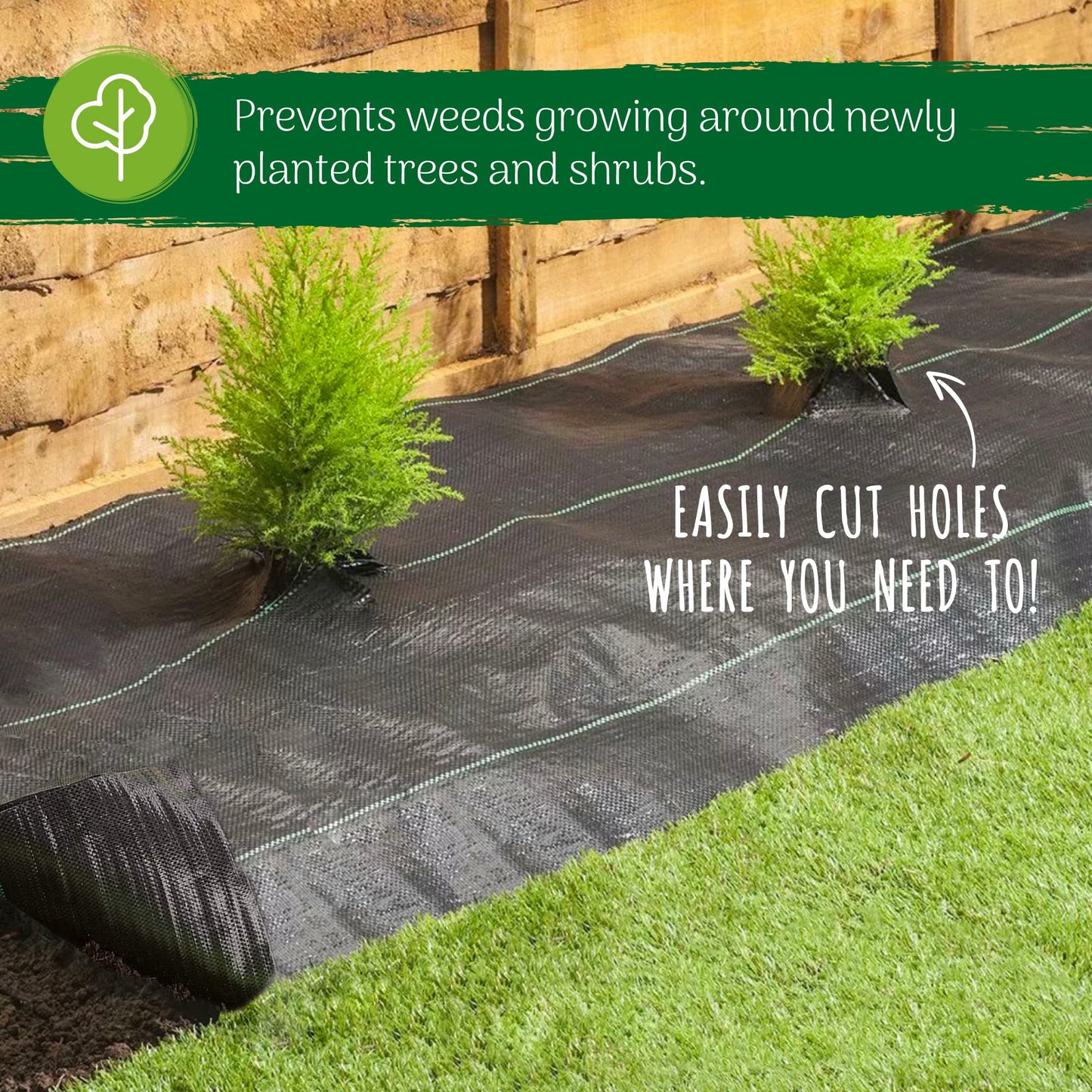 Green Thumbz Heavy Duty Weed Membrane - 1m x 10m Folded Weed Control Membrane 100gsm - Weed Suppressant Membrane for Garden Landscape, Ground Cover, Patios and Weed Control Fabric for Flower Beds