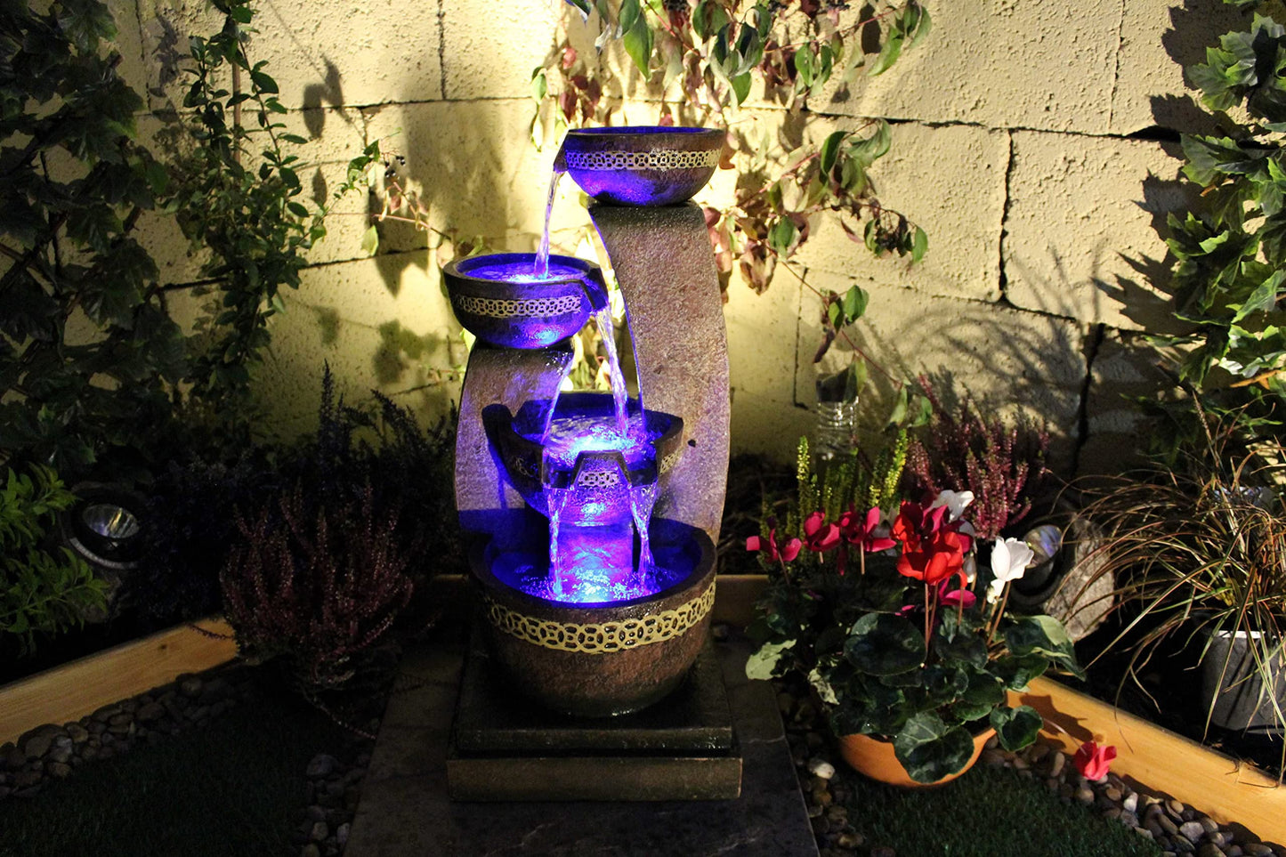 Tranquility Kanthoros Mains Powered Water Feature With Cover,Waterfall, Water Fountain, Garden Decoration, Garden Feature