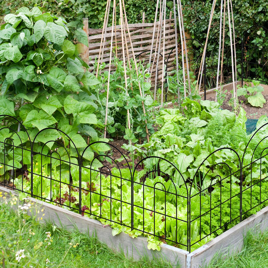 Thealyn Decorative Garden Fence 61cm H x 33cm W (10 Panels, Total Length 3.3m) Metal Fence No Dig Fence Outdoor Fence Border Fence Dog Fence for Flower Bed, Yard, Animal Barrier,Arch