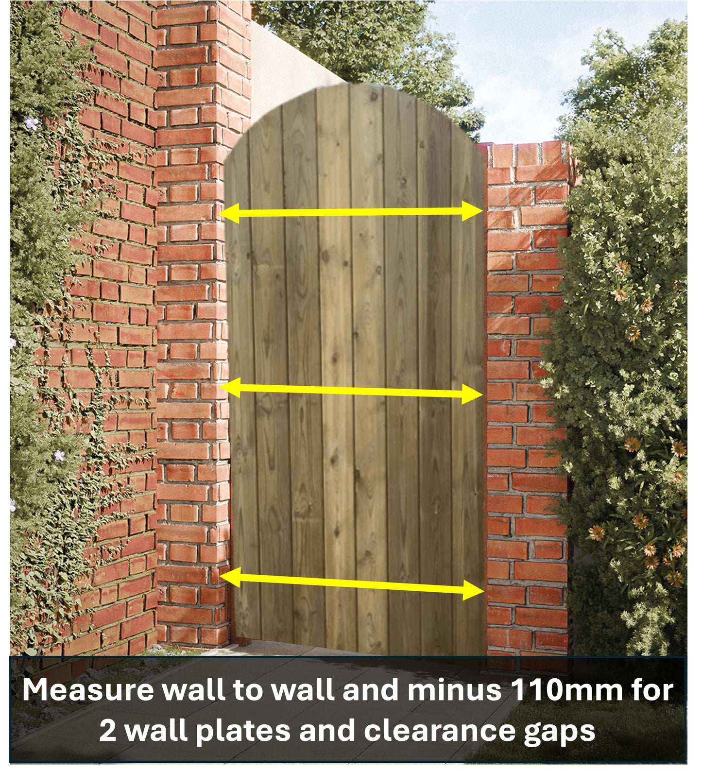 Strong, Treated T&G curved Garden Gate, Ledged and Braced, Tongue and Groove 6ft * 3ft 20mm tongue and groove