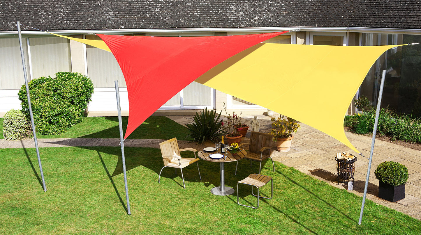 Kookaburra 3m Triangle Water Resistant Garden Patio Sun Shade Sail Canopy 96.5% UV Block with Free Rope (Sand)