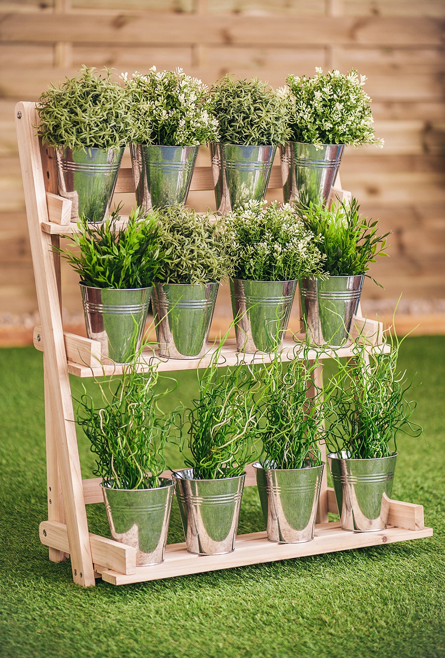 LIVIVO Pack of 12 Galvanised Iron Metal Flower Pots in Weather Resistant Metal for Indoor or Outdoor Use, Great for Plants, Herb Collection, Flowers and Shrubs