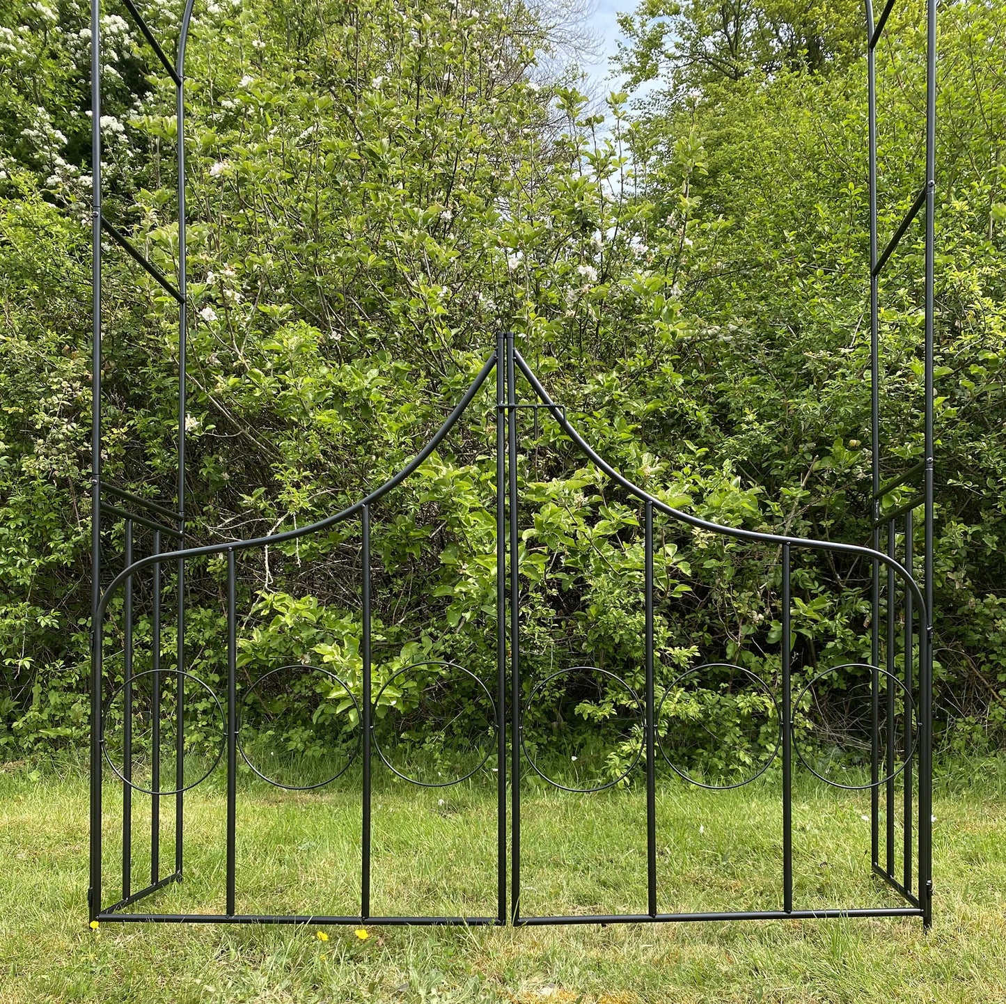 Selections Metal Garden Arch with Double Gate Outdoor Climbing Plants (240cm x 140cm)