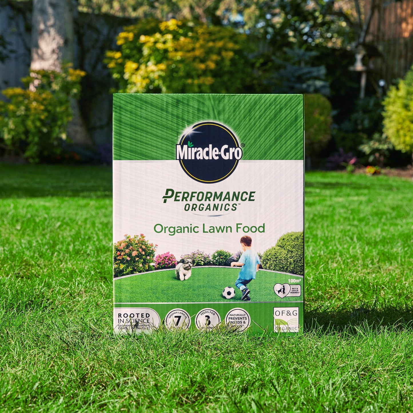 Miracle Gro Performance Organics Lawn Food, 100 m2 Coverage, 2.7 kg (Bee, Pet & Child Friendly)