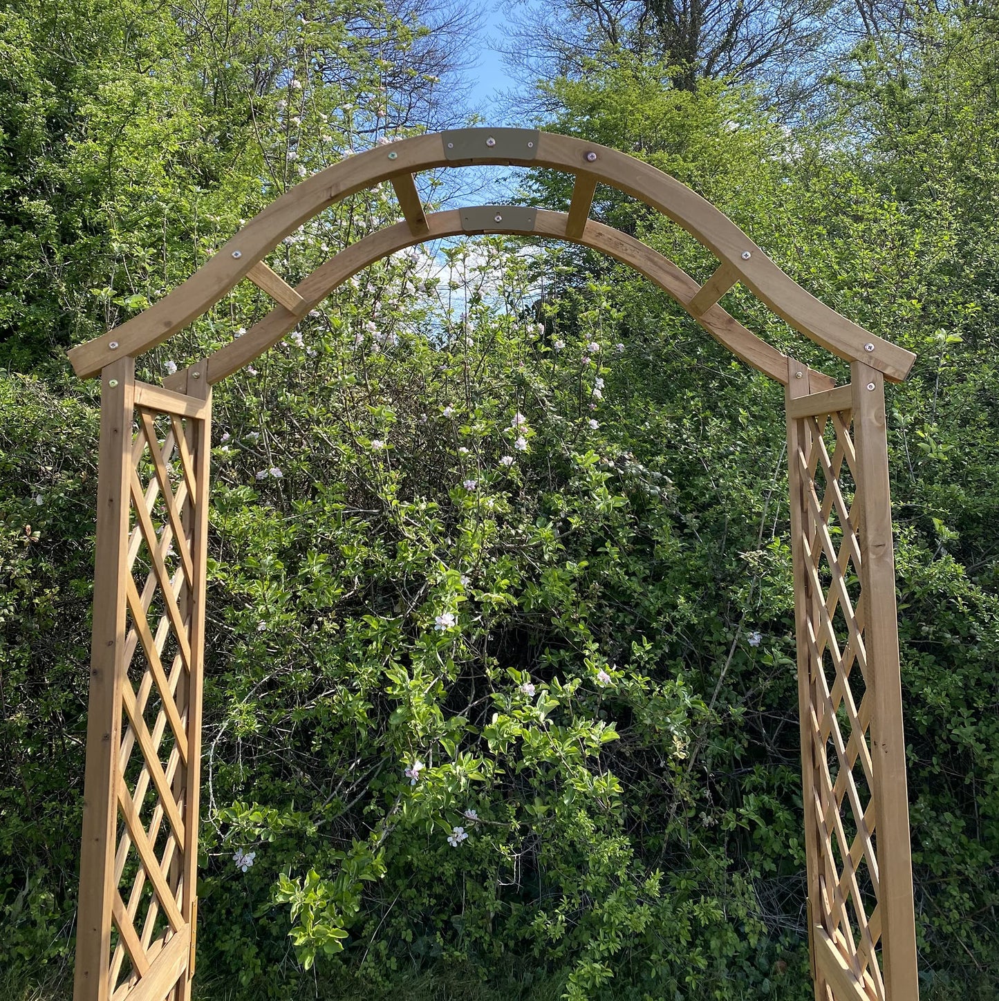 Selections GFH798 Wooden Garden Arch with Curved Top (Tan)