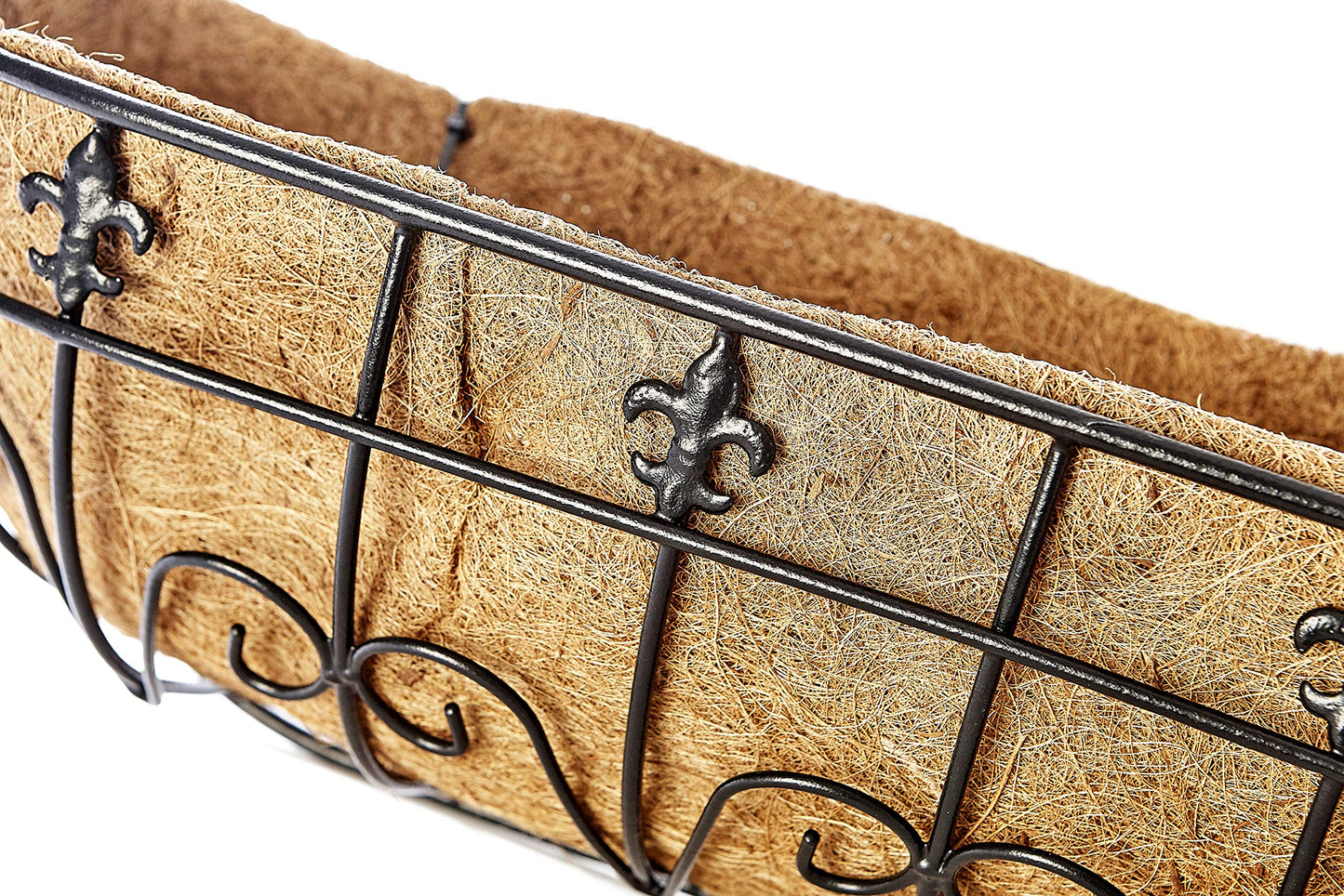 RUDDINGS WOOD Large 48" (120cm) Fleur de lys Wall Trough Planter - Metal Window Box Garden Basket Planter