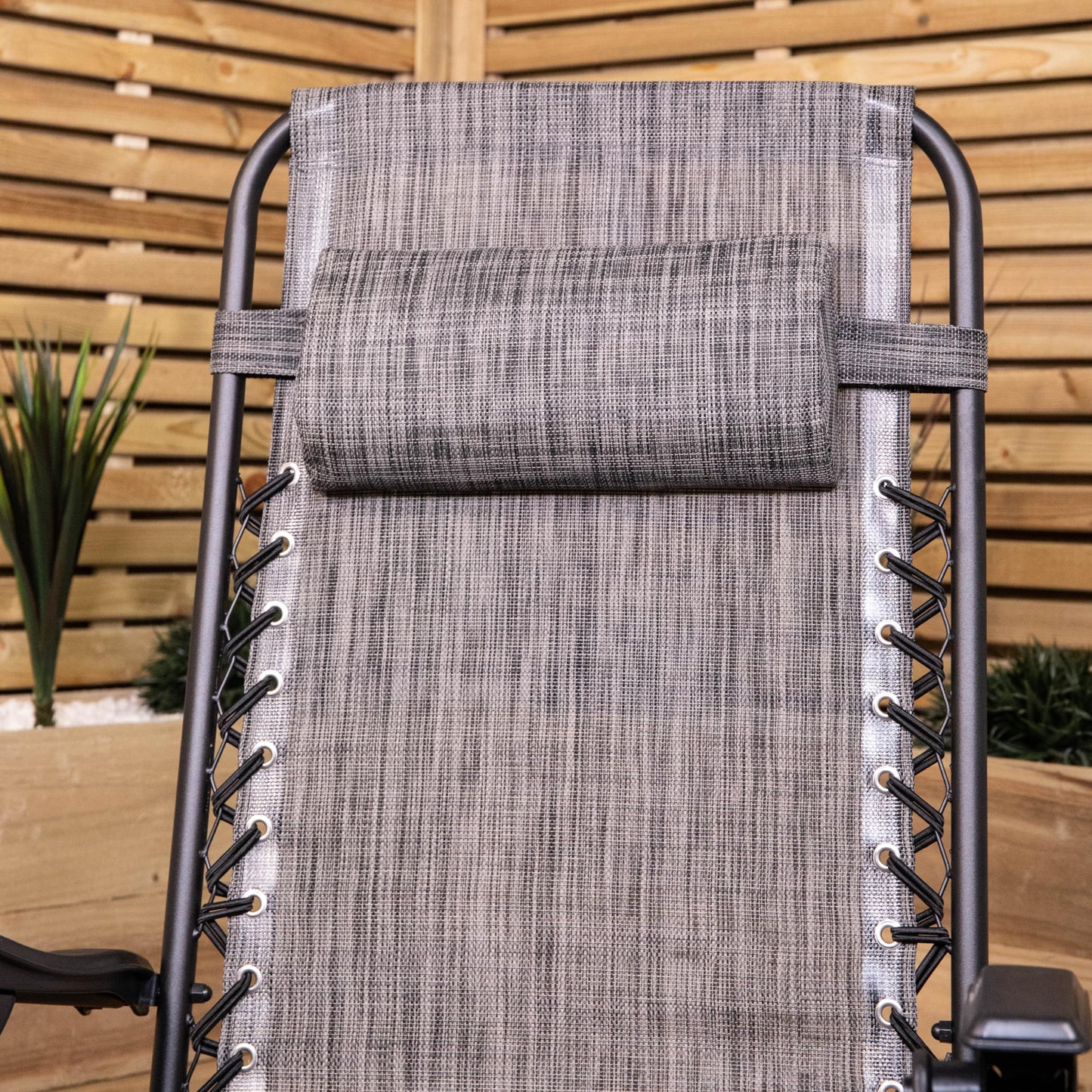 Samuel ALEXANDER Multi Position Garden Zero Gravity Relaxer Chair Sun Lounger in Mixed Grey