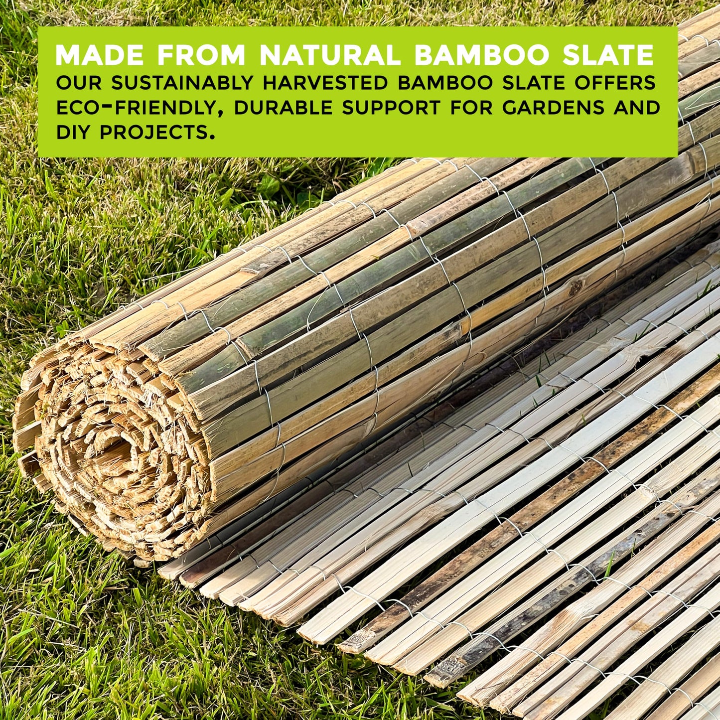 Natural Garden Screening - Outdoor Privacy Slat Bamboo Fence Screening - Suitable Choice for Bamboo Screening Provide an Instant Solution for Wind and Sun Protection, Garden Privacy Screen (1m x 4m)