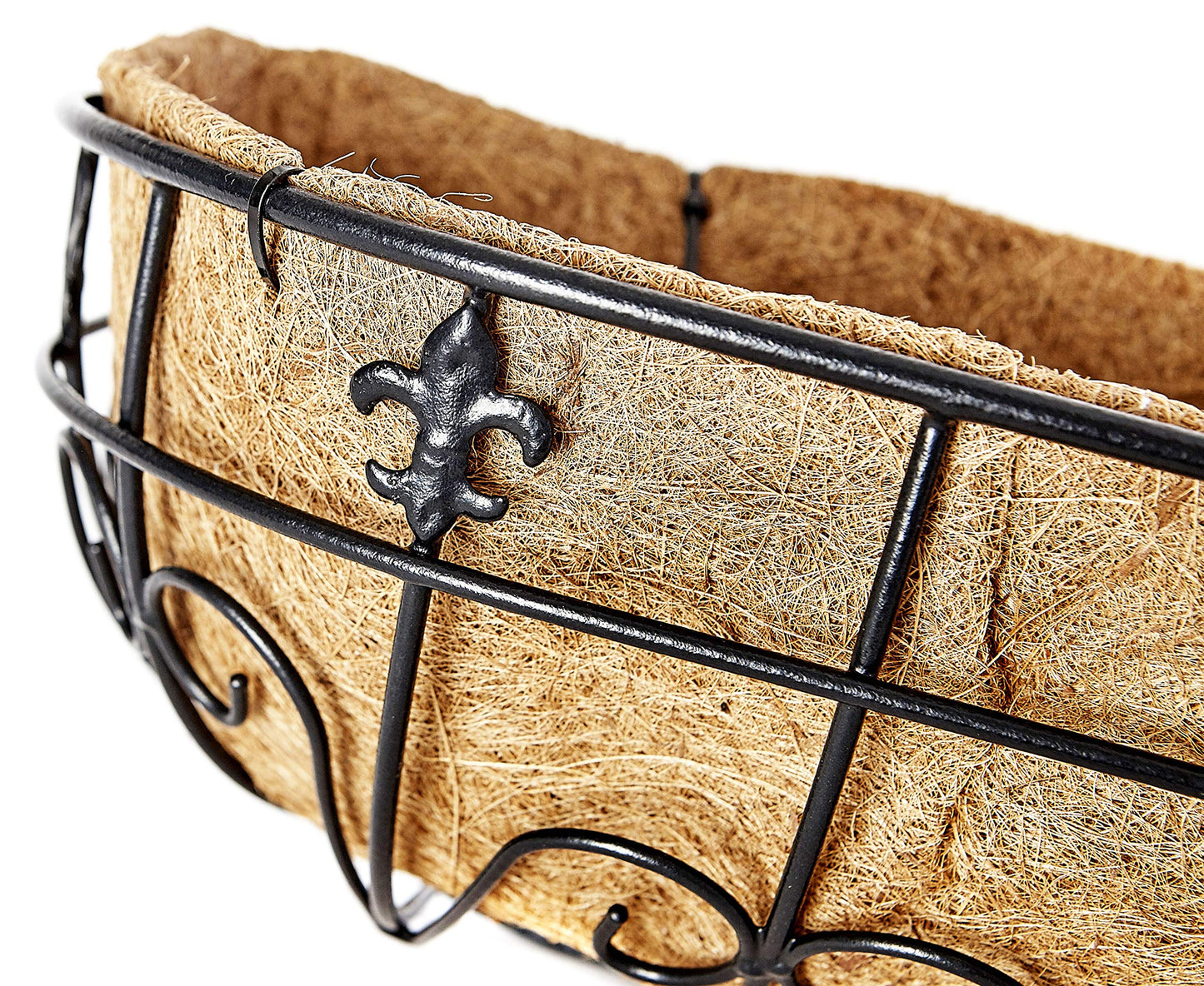 RUDDINGS WOOD Large 48" (120cm) Fleur de lys Wall Trough Planter - Metal Window Box Garden Basket Planter