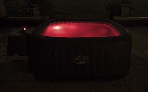 Lay-Z-Spa Maldives HydroJet Pro Hot Tub Inflatable Spa with LED Lights, 1050 Litre, Brown, 85 x 75 x 92 cm