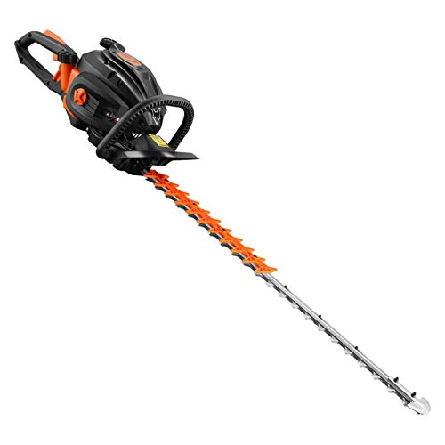Fuxtec professional petrol hedge trimmer, 800mm - XXL cutting length, 2-stroke engine, 25.4cc, 1hp, FX-MHP126, ergonomic handle, horizontal and vertical cutting, reduced noise-level, safety blades