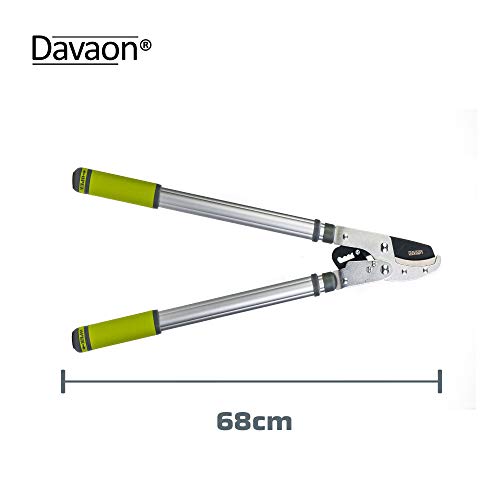 Davaon Pro Tree Pruner - Telescopic Tree Pruners & Branch Cutters- Ideal Gardening Tool for Cutting Thick Hedges and Tough Branches - Tree Loppers - Ratchet Loopers with Long Reach