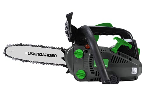 UWINGARDEN 26CC Mini Cordless Lightweight Top Petrol Portable Hand Easy Start Chainsaw, 10" Professional Handled Cordless 2 Stroke Chain Saw Garden Wood Cutting Tool