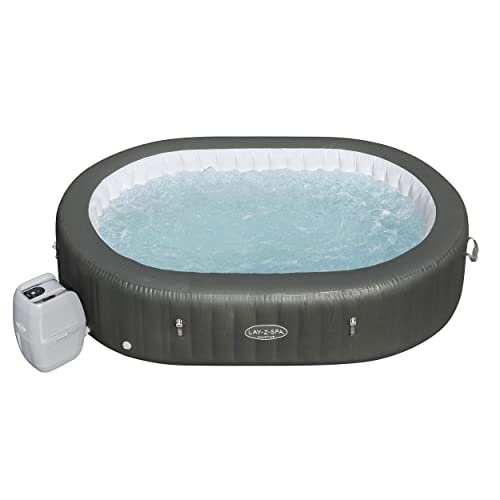 Lay-Z-Spa BW60067GB Mauritius 180 AirJet Massage System, Inflatable Hot Tub with Freeze Shield Technology, 5-7 Person, Grey