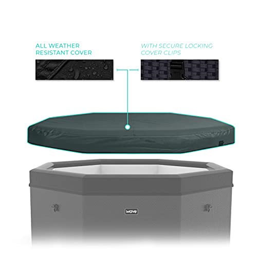 Wave Spa Swift 6 Person Rigid Foam Hot Tub, Eco-Friendly Portable Outdoor Garden Hot Tub with 120 Air Jets in Black, Includes Hot Tub Lid & Energy Saving, Thermal Efficient Hot Tub Insulation Jacket