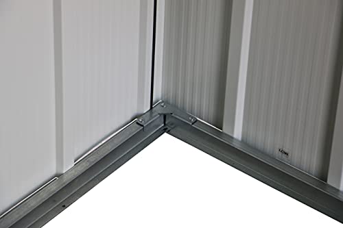 Duramax ECO 6' x 4' Hot-Dipped Galvanized Metal Garden Shed - Anthracite with Off-White Trimmings - 15 Years Warranty
