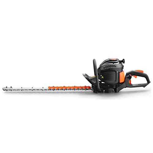Fuxtec professional petrol hedge trimmer, 800mm - XXL cutting length, 2-stroke engine, 25.4cc, 1hp, FX-MHP126, ergonomic handle, horizontal and vertical cutting, reduced noise-level, safety blades