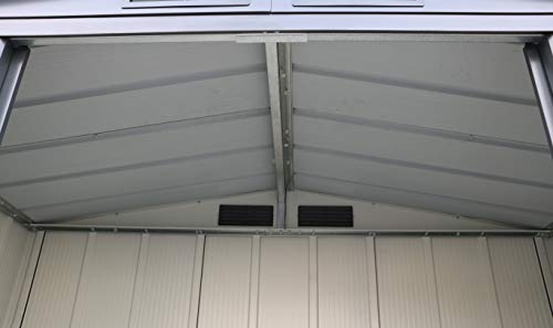 Duramax ECO 6' x 4' Hot-Dipped Galvanized Metal Garden Shed - Anthracite with Off-White Trimmings - 15 Years Warranty