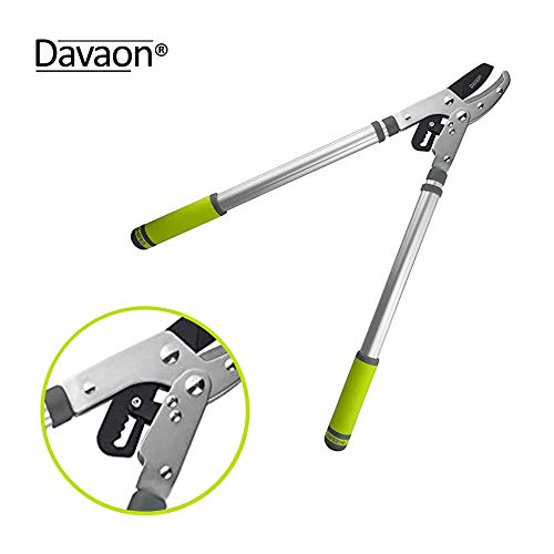 Davaon Pro Tree Pruner - Telescopic Tree Pruners & Branch Cutters- Ideal Gardening Tool for Cutting Thick Hedges and Tough Branches - Tree Loppers - Ratchet Loopers with Long Reach