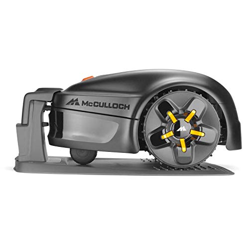 McCulloch ROB S400 Robotic Lawn Mower – Cuts up to 400 sq m, Manicured Lawn, Tackles 35 Percent Slop Gradients, Lawn Growth Sensors, Simple Set Up, Intuitive Keypad