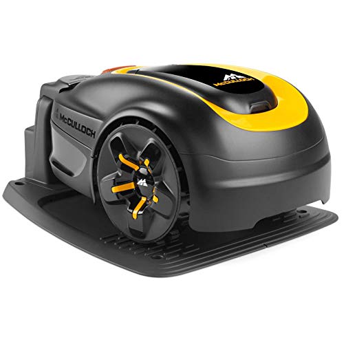 McCulloch ROB S400 Robotic Lawn Mower – Cuts up to 400 sq m, Manicured Lawn, Tackles 35 Percent Slop Gradients, Lawn Growth Sensors, Simple Set Up, Intuitive Keypad