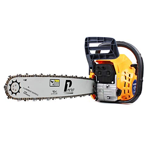 P1PE 62cc Petrol Chainsaw, 2 Year Year Warranty, 20-Inch Cutting Bar, 2 Chains, Carry Bag, Chain File & Fuel Mixing Bottle, Chainsaw Petrol, 2 Stoke Chainsaw, Multi-Tool Kit, Wood Saw, Tree Saw