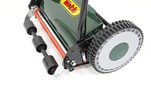 Webb WEH30 Hand Push Cylinder Lawnmower – 30cm Cut, 4 Heights, 17L Box