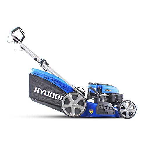 Hyundai 196cc Petrol Lawnmower, 20" 51cm 4 Stroke, Self Propelled Lawn Mower, Easy Starting with Six Cutting Heights, 70L Grass Bag & 3 Year Warranty