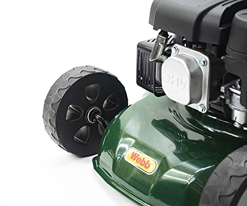 Webb Classic WER410SP Self Propelled 4 Wheel Petrol Rotary Lawnmower, 7 Cutting Heights, 41cm Cutting Width and 45L Collection Bag - 2 Year Guarantee