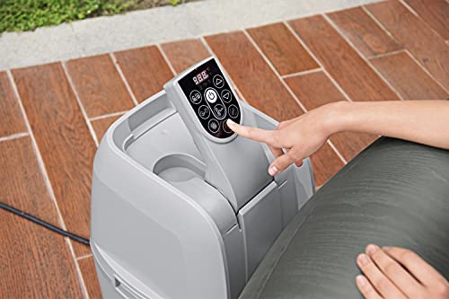 Lay-Z-Spa BW60067GB Mauritius 180 AirJet Massage System, Inflatable Hot Tub with Freeze Shield Technology, 5-7 Person, Grey