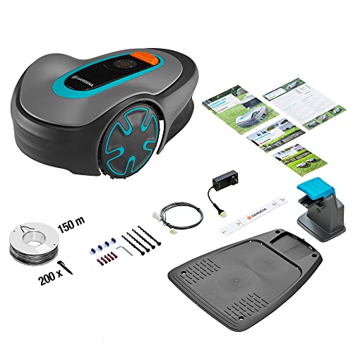 Gardena Robotic Mower SILENO minimo 500 m²: Intelligent lawn mower with excellent connectivity, programmable with the Gardena Bluetooth® app, UK version (15202-28)