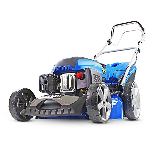 Hyundai 196cc Petrol Lawnmower, 20" 51cm 4 Stroke, Self Propelled Lawn Mower, Easy Starting with Six Cutting Heights, 70L Grass Bag & 3 Year Warranty