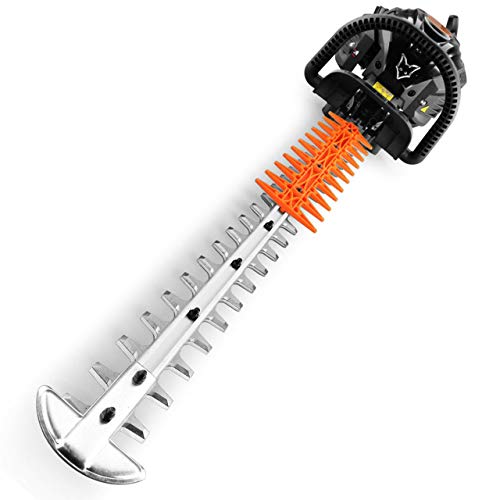 Fuxtec professional petrol hedge trimmer, 800mm - XXL cutting length, 2-stroke engine, 25.4cc, 1hp, FX-MHP126, ergonomic handle, horizontal and vertical cutting, reduced noise-level, safety blades