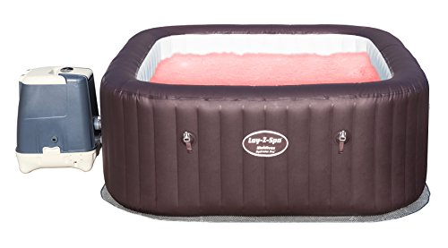 Lay-Z-Spa Maldives HydroJet Pro Hot Tub Inflatable Spa with LED Lights, 1050 Litre, Brown, 85 x 75 x 92 cm