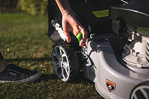Q Garden QG40-145SP Self Propelled 4 Wheel Petrol Lawnmower with 7 Cutting Heights, Small To Medium Lawns, 40cm Cutting Width and 45L Collection Bag - 1 Year Guarantee
