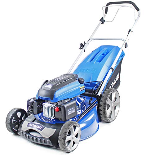 Hyundai 196cc Petrol Lawnmower, 20" 51cm 4 Stroke, Self Propelled Lawn Mower, Easy Starting with Six Cutting Heights, 70L Grass Bag & 3 Year Warranty