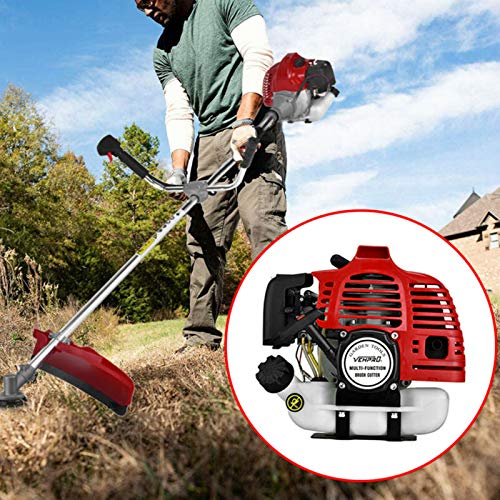 iropro 52cc Long Reach Petrol 2 in 1 Multi Function Garden Tool Petrol Strimmer Hedge Trimmer Cutter Chainsaw, Brush Cutter with 3T Blade for Home and Garden Outdoor Maintenance Tools