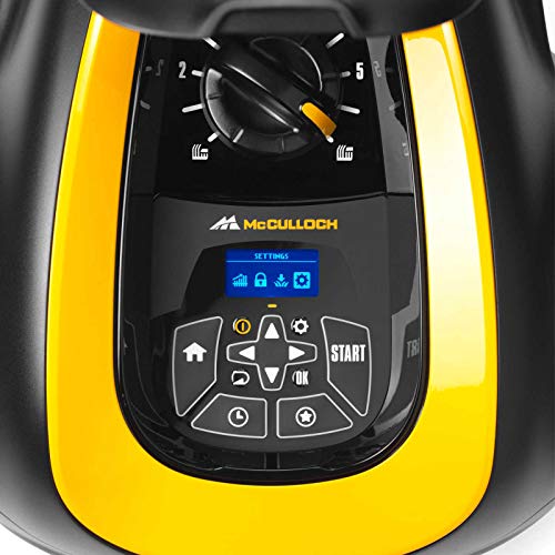 McCulloch ROB S400 Robotic Lawn Mower – Cuts up to 400 sq m, Manicured Lawn, Tackles 35 Percent Slop Gradients, Lawn Growth Sensors, Simple Set Up, Intuitive Keypad