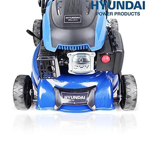 Hyundai Self Propelled Electric 17" 43 cm 430mm Petrol Lawn Mower Plus 600ml Free Engine Oil, 3 Year Warranty, Blue