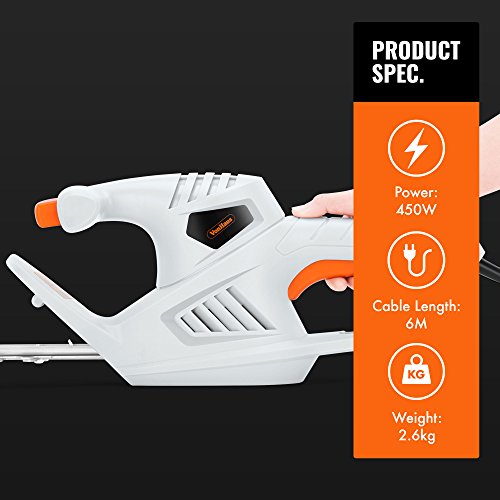 VonHaus Electric Hedge Trimmer, 41cm Blade Length Bush Cutter with 4 thegardentools