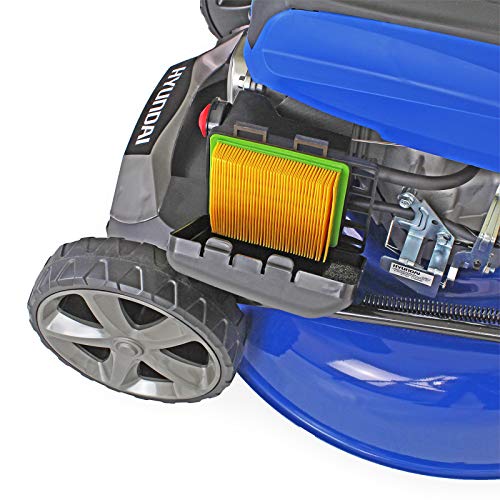 Hyundai 196cc Petrol Lawnmower, 20" 51cm 4 Stroke, Self Propelled Lawn Mower, Easy Starting with Six Cutting Heights, 70L Grass Bag & 3 Year Warranty