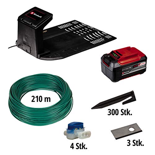 Einhell Robot Mower FREELEXO 1200 LCD BT (Li-Ion, 18 V, 1200 m², Multi-Zone Lawn Mower, Bluetooth App Control, for Inclines Up to 35%, PXC Rechargeable Battery,Incl. 5.2 Ah Battery)