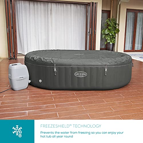 Lay-Z-Spa BW60067GB Mauritius 180 AirJet Massage System, Inflatable Hot Tub with Freeze Shield Technology, 5-7 Person, Grey