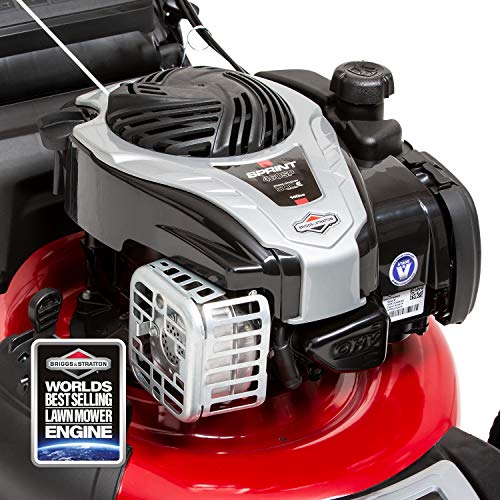 Sprint 460SP Self-Propelled Petrol Lawn Mower 46cm (18"), Briggs & Stratton 500E Series 140cc Engine, Dark Red